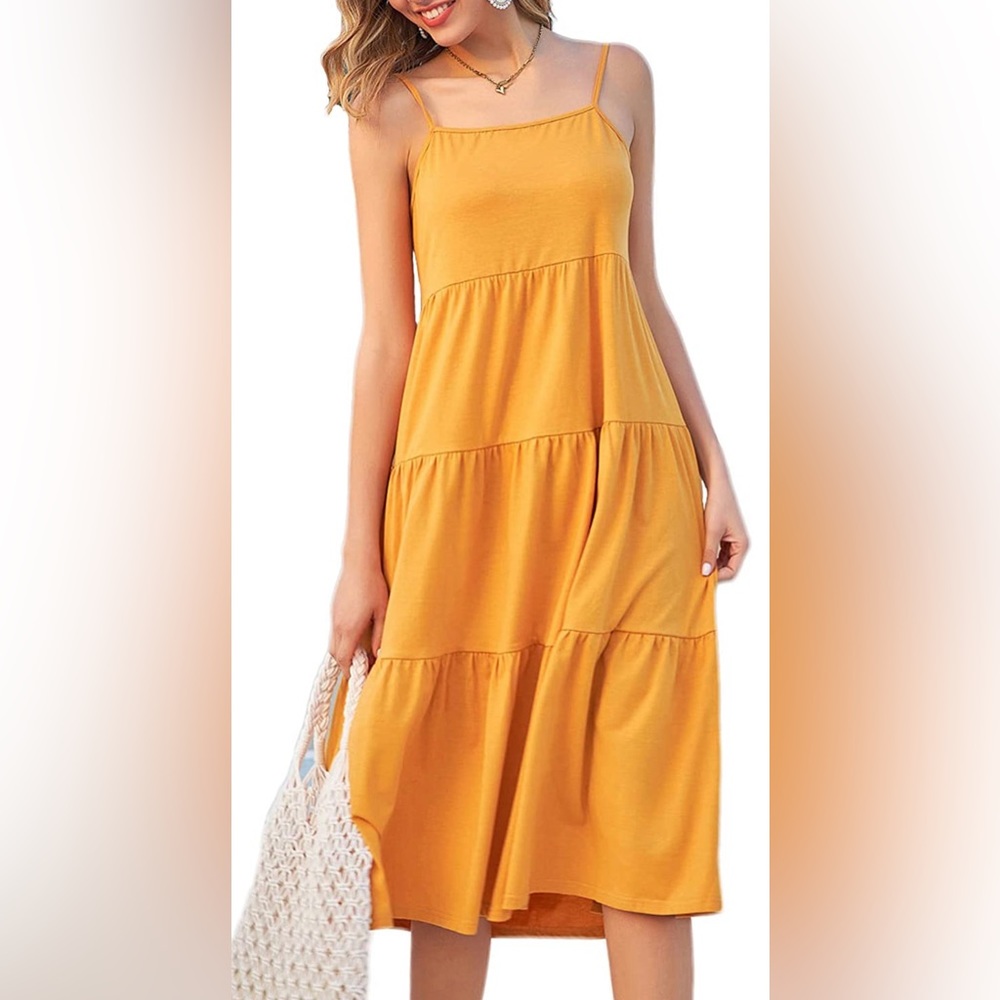 Casual Yellow Boho Summer Dress